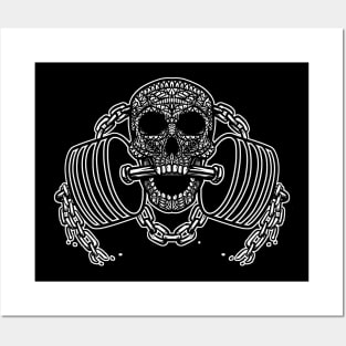 Barbell Skull Posters and Art